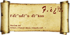 Fésüs Ákos névjegykártya