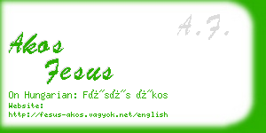 akos fesus business card